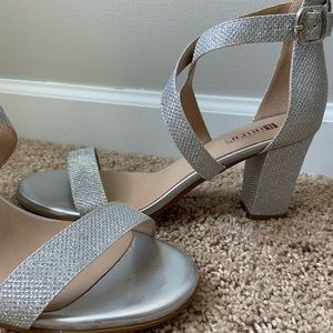 Silver sparkle heels